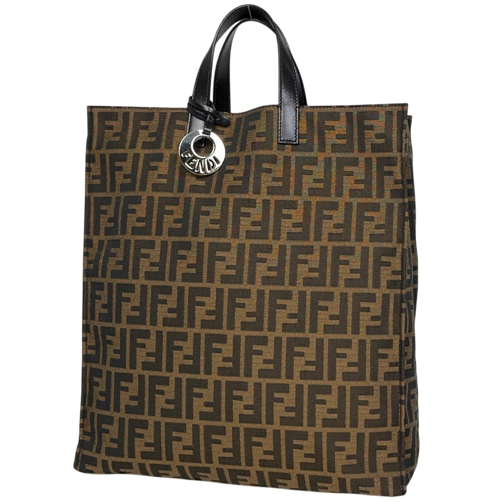 Fendi Zucca tote bag handbag canvas brown